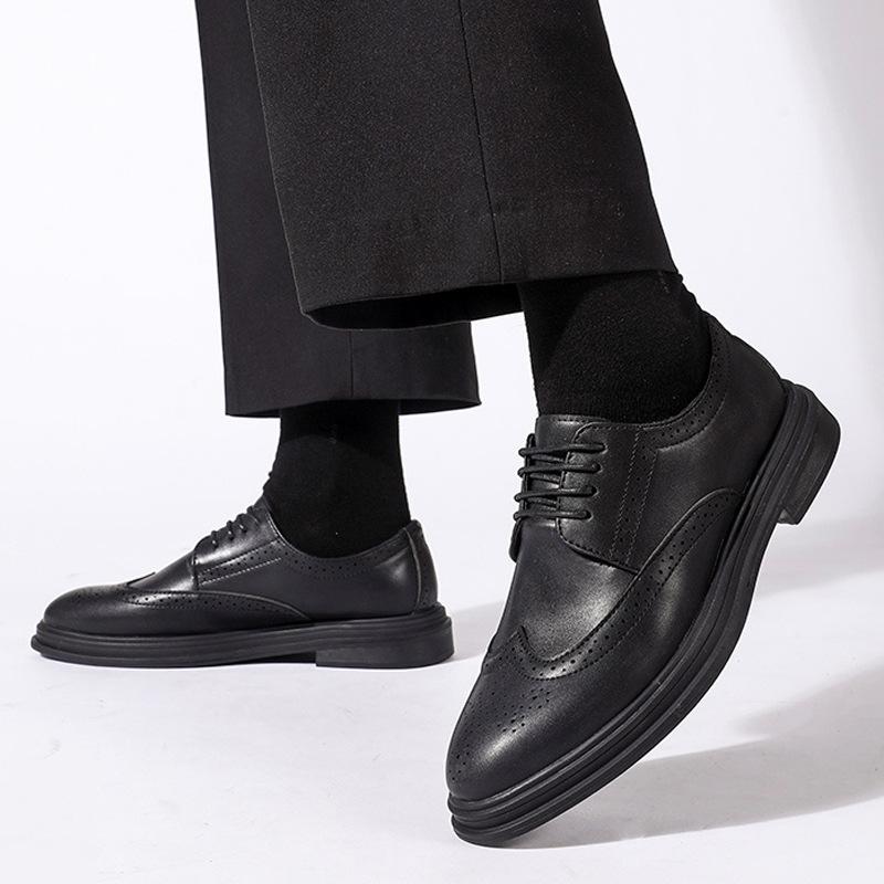 Leather shoes 22 autumn new British style dress office shoes business block casual