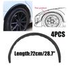 4PCS Carbon Fiber Car Wheel Eyebrow Arch Trim Lips Bumper Fender Soft Rubber Strip