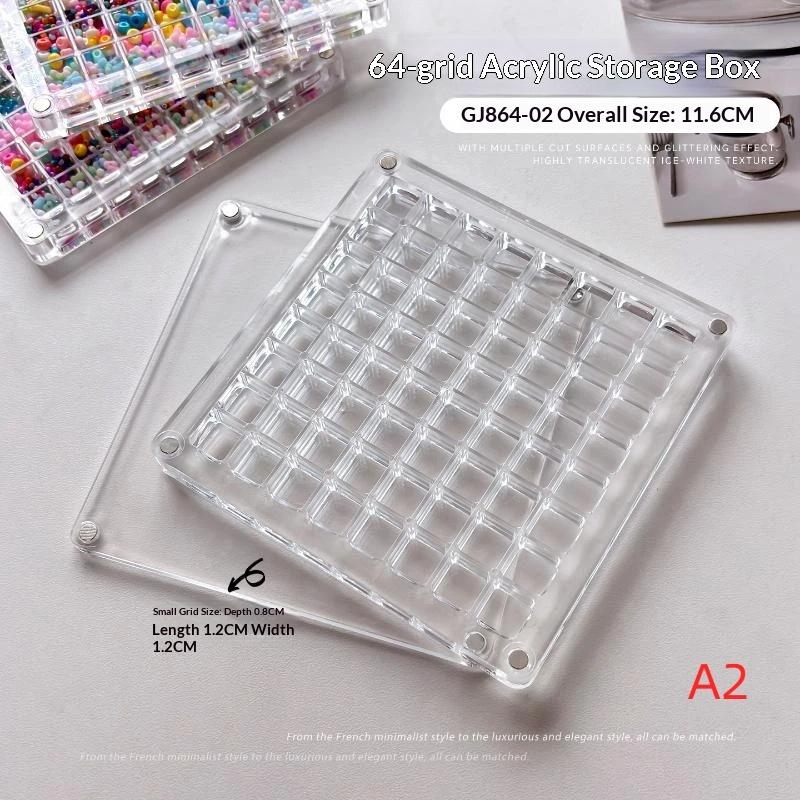 1Pcs Acrylic Gold Transfer Pendant Compartment Collection Box 36/64/100 Grids Gold Bean Storage Box Antioxidant Display Box