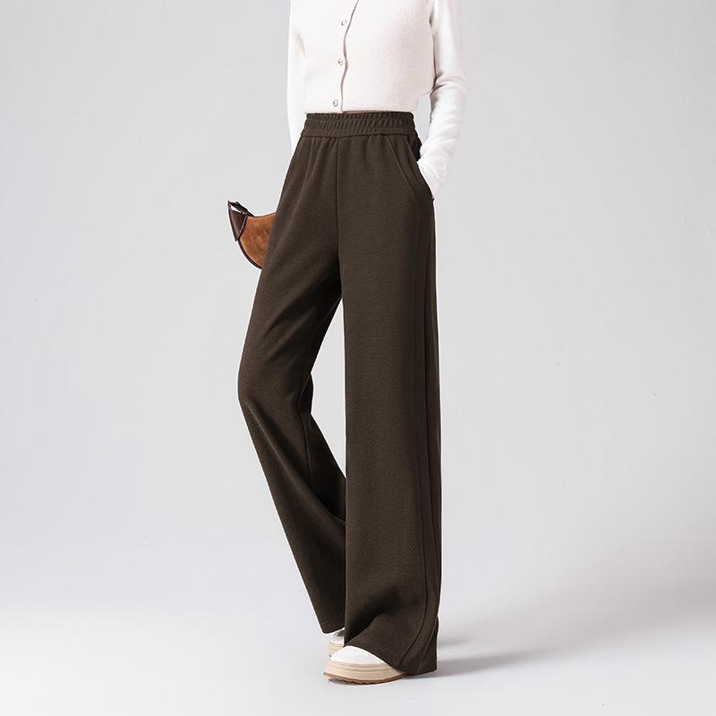 

Women s Wool Herringbone Wide-Leg Trousers - New 2026 Spring/Autumn/Winter, Tall Fit, Straight Casual Style 4XL (170-200 jin)