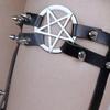 Punk PU Leg Garter Thigh Belt For Women Girl With Metal Rivet Studded And Star Design Cosplay Party Accessories