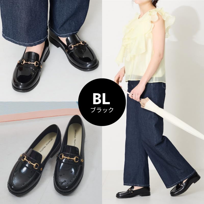Bit Motif PVC Rain Loafers/Women's R-1021BLACK39