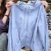 Giacca Protezione Solare per Uomo Donna Ultraleggera Sottile con Cappuccio Cappotto da Campeggio Asciugatura Rapida Anti UV Antivento per Escursioni all'Aperto Sport
