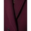 Women Fashion Burgundy Woolen Coat Double Breasted Long Sleeve Lapel Blends Jacket Autumn Winter High Street Outerwear