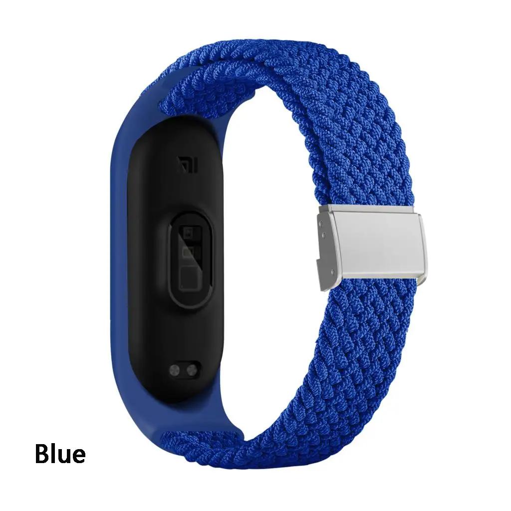 Nylon Braided Strap For Mi Band 7 6 5 Stainless Steel Buckle Elastic Adjustable Bracelet Band for Xiaomi Miband 4 3 5 6