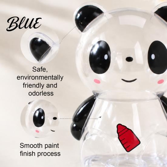 Cash Savings Jar Clear Panda Piggy Bank for Kids, Plastic Coin Bank, Money Large Capacity Change Holder Saving Box Decoration, Christmas Birthday