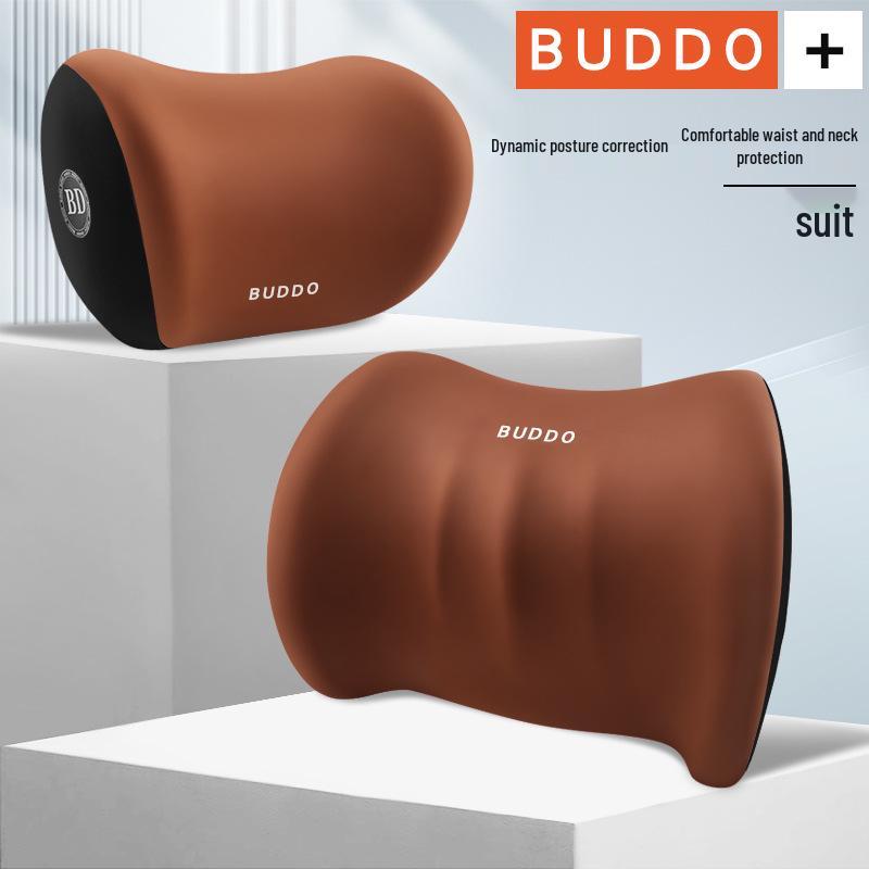 Car Headrest & Lumbar Support Memory Foam Pillow Set for Driver's Seat