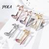 Brooch Pin, High Heels Bow Shape Lapel Pin with Sparkling Rhinestones, Women Badge for Suits Coats Bags Accessories