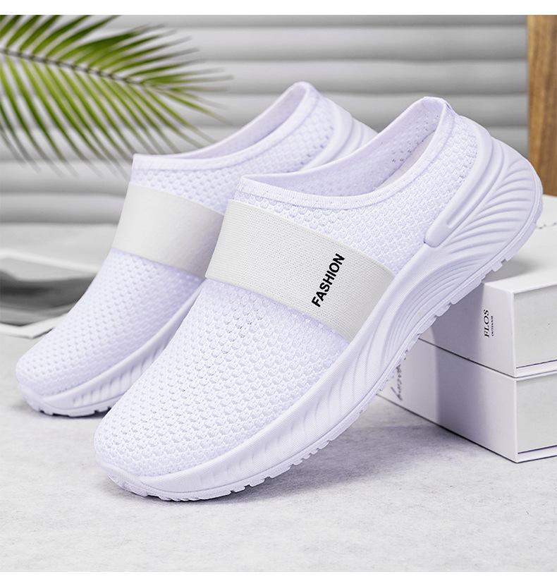 Damen Plus Size Fly-Knit Mesh Slip-On Freizeitschuhe