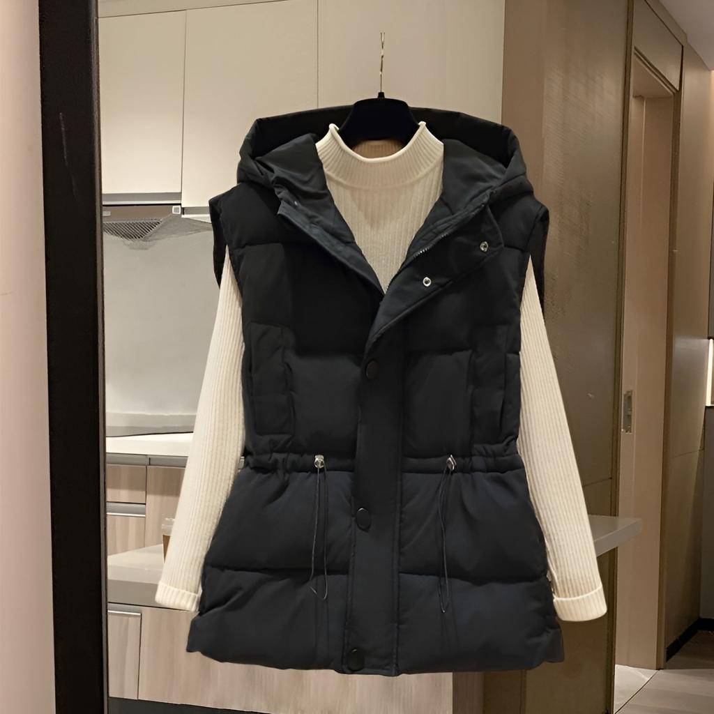 Autumn Winter Sleeveless Casual Hooded Women's Down Cotton Vest Coat Short Loose Korean Version Female Tank Top Jacket