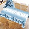 Blue Winter Wonderland Plastic Tablecloth Christmas Decoration For Home  Xmas Table Cover Navidad Noel Decor New Year