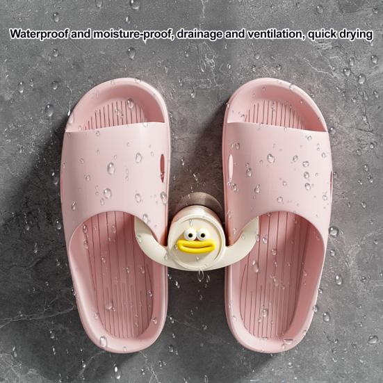 4Pcs Self-Adhesive Towel Hooks Cartoon Shape Slipper Rack Hanger Punching Free Small Item Hanging Hook