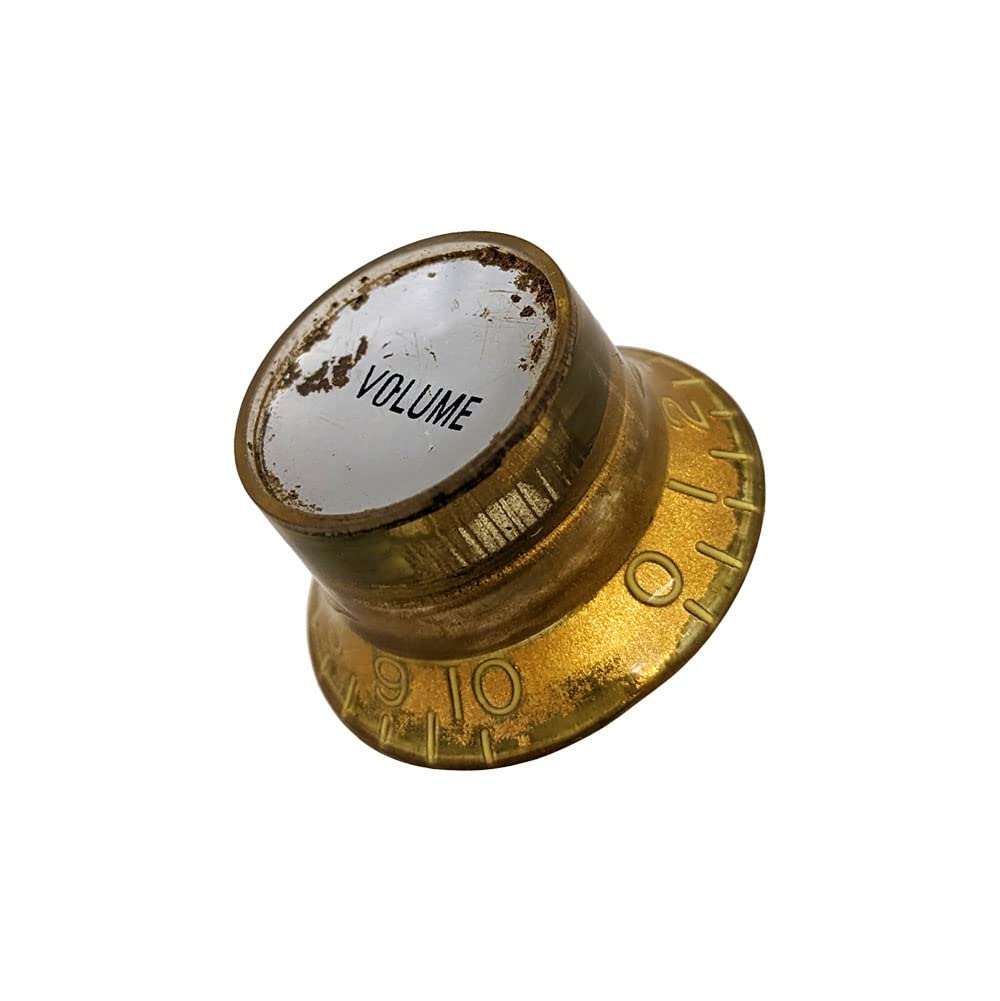 YJB PARTS Reflector Knobs (Embossed Letters) 4-Piece Set, Made in Japan (Relic Gold/Silver Plated)