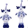 Stretchable Plush Christmas Ornament with Santa Snowman Reindeer Designs Flexible Metal Frame for Interactive Seasonal Decor