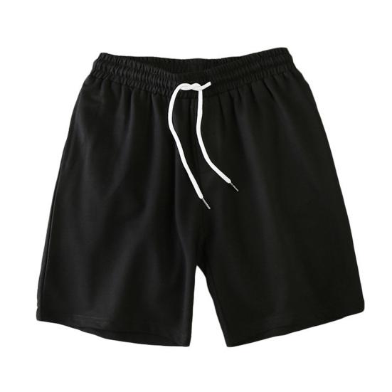 

Мужские летние шорты, стильные однотонные мягкие спортивные шорты, однотонные спортивные шорты, спортивные шорты, мужская одежда L чёрный