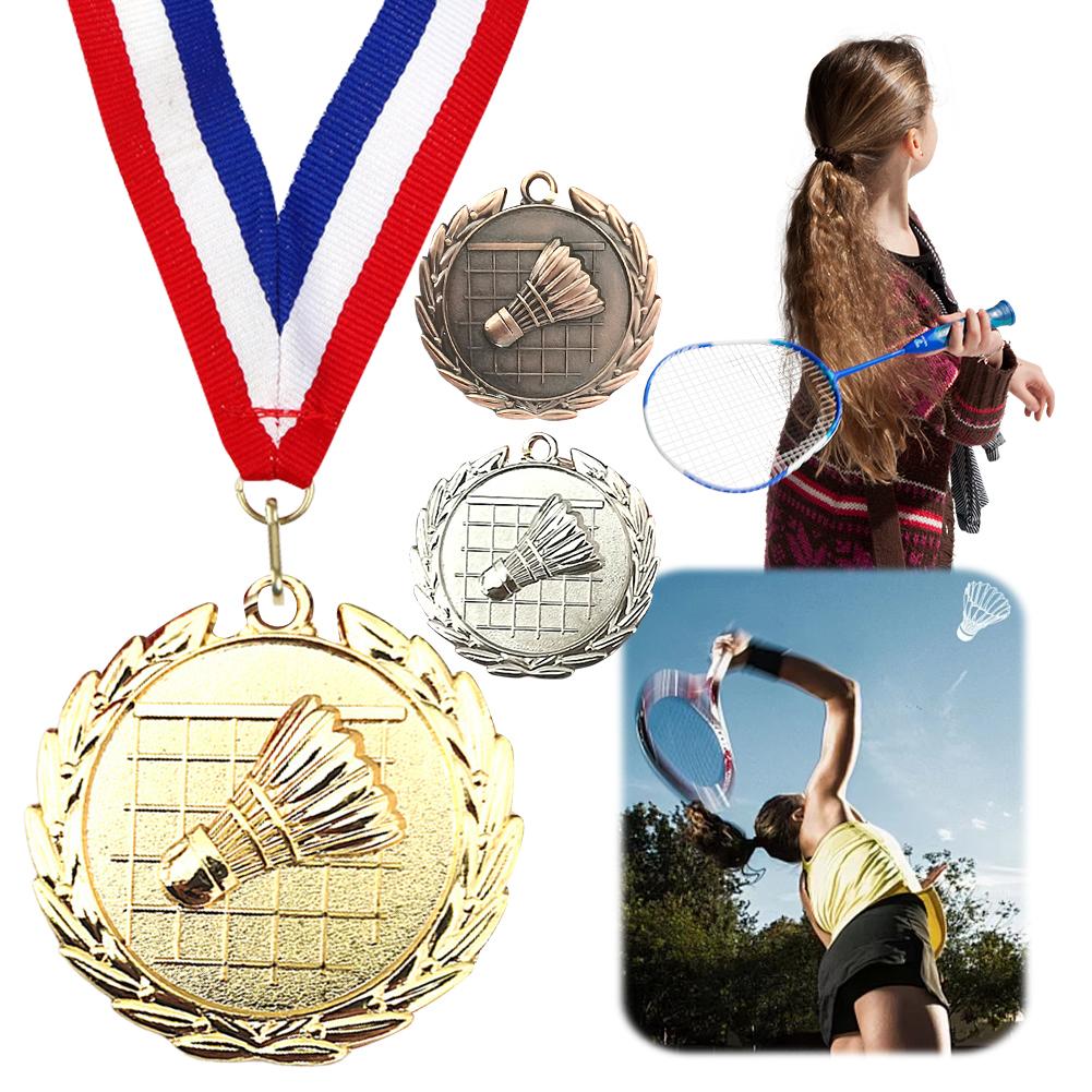 5cm Badminton Medal Gold/Silver/Bronze Medal Zinc Alloy Sports Medals Badminton Award Medals for Games Sports Competitions