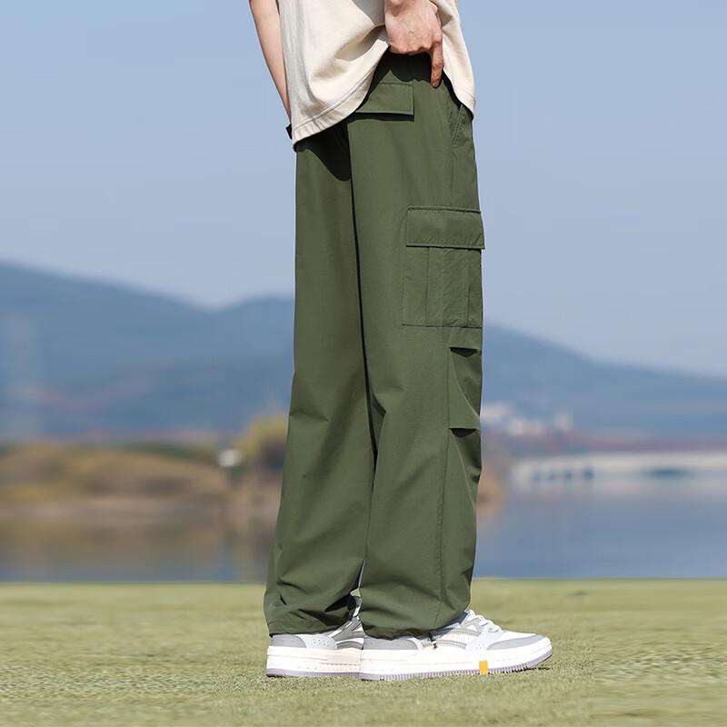 Yalu Unisex Multi-Pocket Cargo Parachute Pants YKHDF656