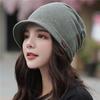 Women's Autumn Winter Beanie Hat Solid Color Outdoor Windproof Warm Thickened Hood Knitted Hat