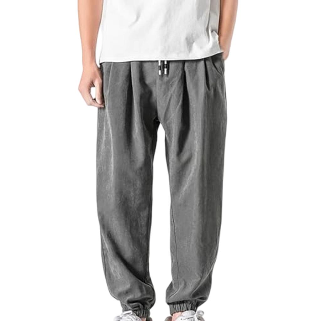 Men's Sports Leisure Loose Big Size Relax Tighten The Waist Trousers