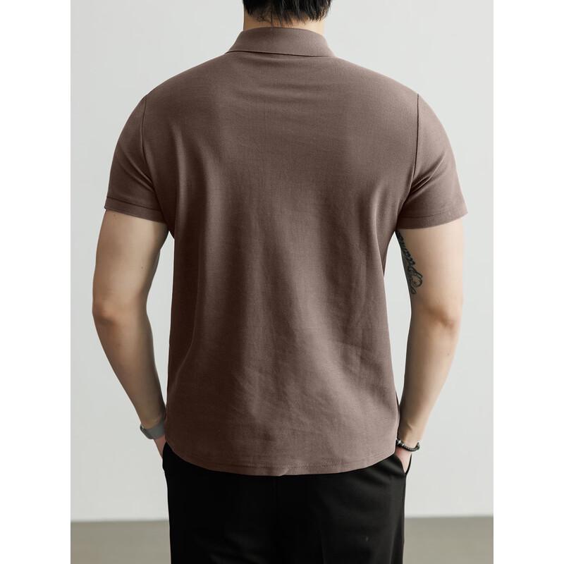 Hengyuanxiang Herren-Polohemd aus reiner Baumwolle, nahtlos