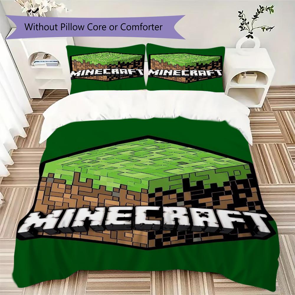 Steve'S Minecraft Survival Adventure Bedding 1 Duvet Cover 2 Pillowcase Without Core Without Core Soft And Comfortable Bedding Set