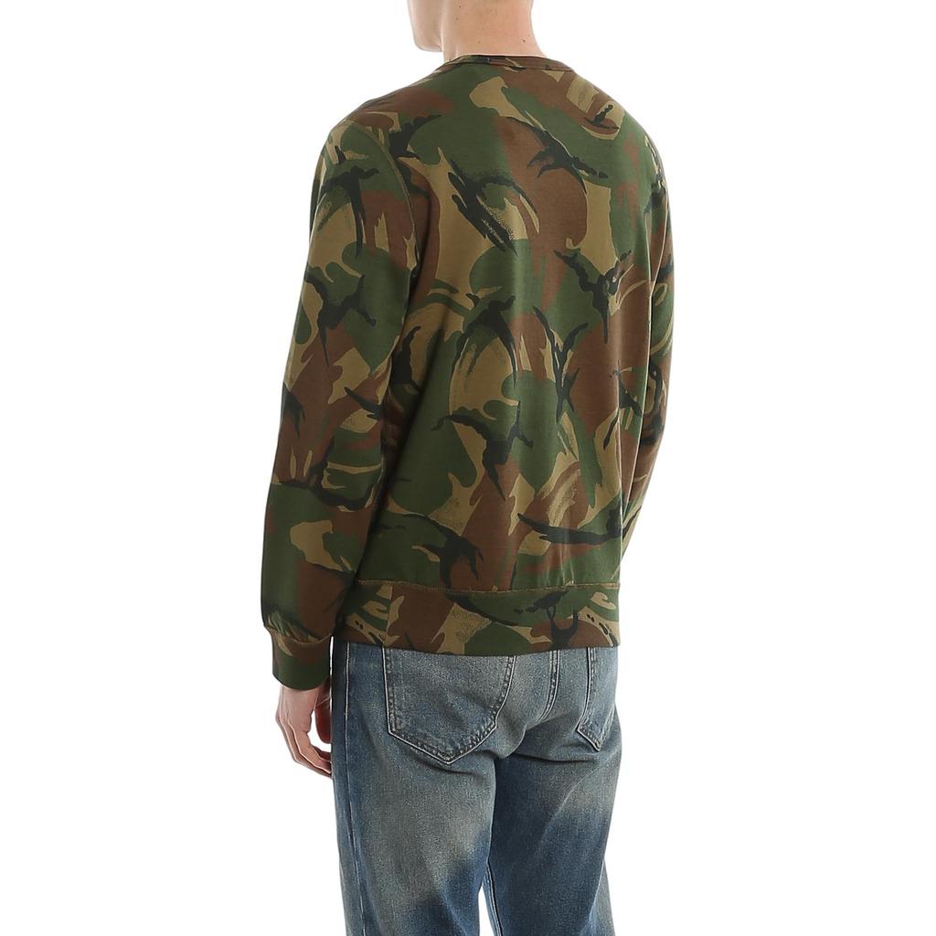 Polo Ralph Lauren Großes Pferde-Logo Applikation Rundhals Langarm Camouflage Sweatshirt Herren Sweatshirt 710795602-001