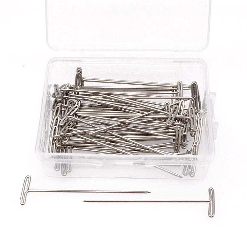 Diy Wig Securing Pins, T-Shaped Pins, Suitable For Knitting, Wigs, Sewing And Office Wall Decoration - 50-Piece Pack