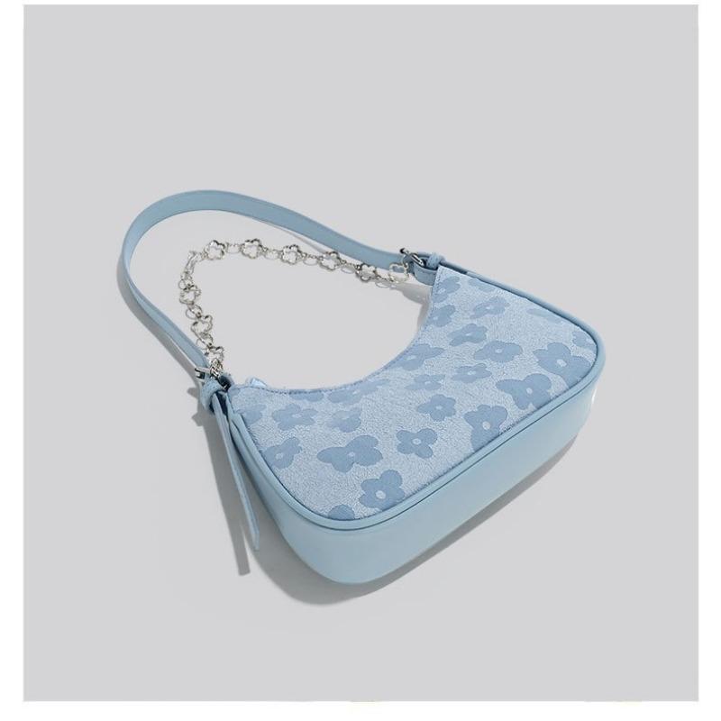Chain Crescent-shaped Bag, Versatile Jacquard Small Bag, Single-shoulder Crossbody Bag, Underarm Bag
