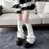 Star Decoration Knit Long Socks Striped Leg Warmers Vintage Boot Cuffs  For Women
