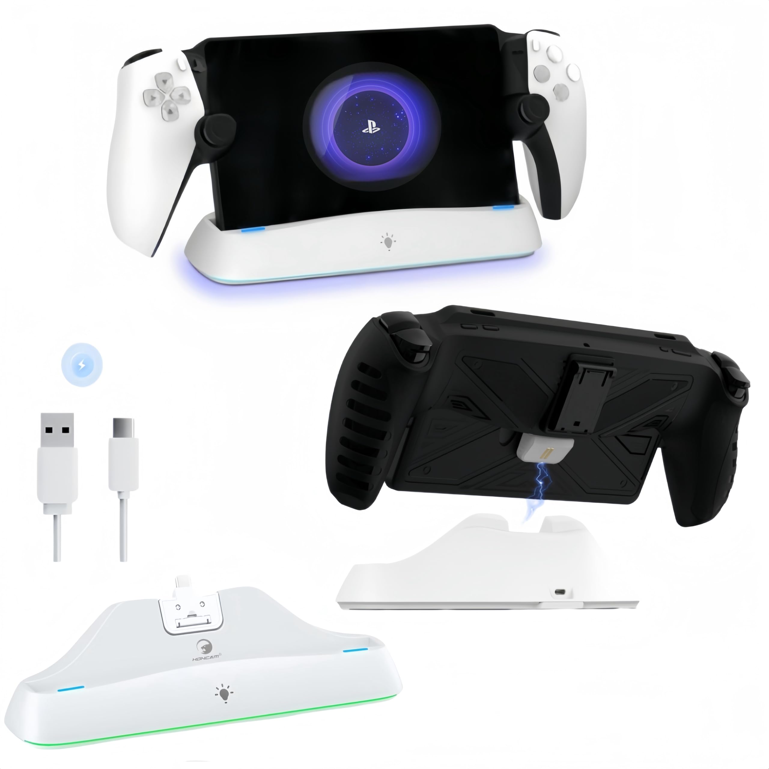 

Charging stand for PS Portal Upgrade Can be charged even when the protective case is attached PS 5 Portal remote player charger quick charging