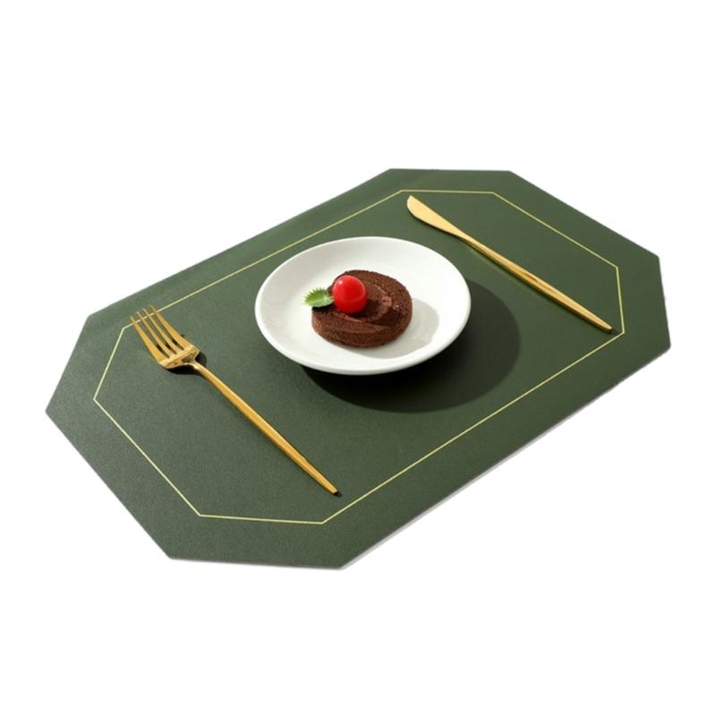 

Imitation Leather Placemat Slip Proof Heat Insulation Anti-scald Oil for Home and Restaurant Table Mat Double Sided зелений