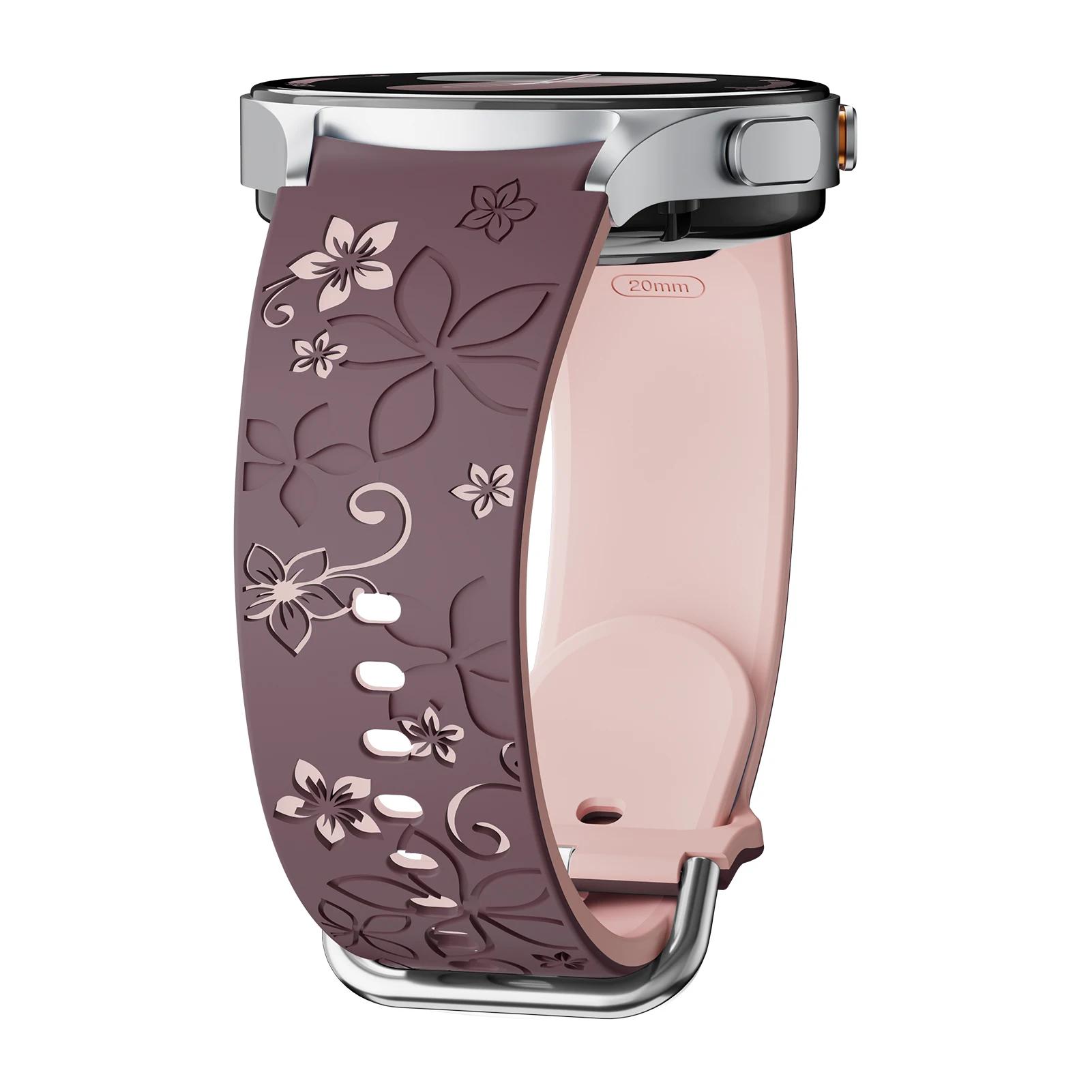 

Гравірований ремінець для Samsung Galaxy Watch 7/5 Pro/4 6 Classic 40 44 мм Силіконовий Спортивний Без зазорів Браслет correa Ремінці для Galaxy Watch 7 Galaxy Watch FE 40mm