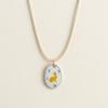 Roestvrijstalen Konijn Hanger Ketting Met Bloemenprints Voor Casual Vrouwen Zomer
