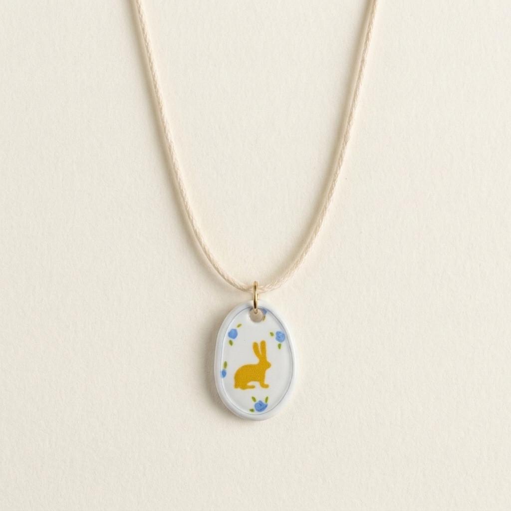 Roestvrijstalen Konijn Hanger Ketting Met Bloemenprints Voor Casual Vrouwen Zomer
