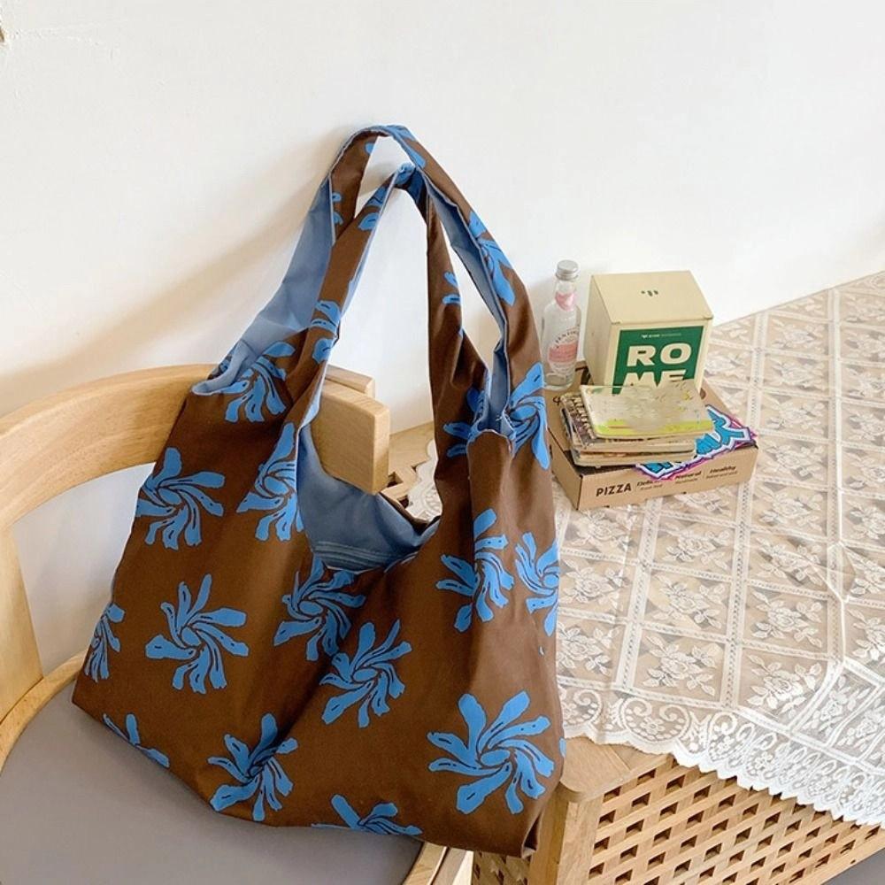 All-match Cloth Orchid Vest Bag Korean Style Retro Canvas Shoulder Bag Flower Large Capacity Lazy Style Messenger Bag Travel