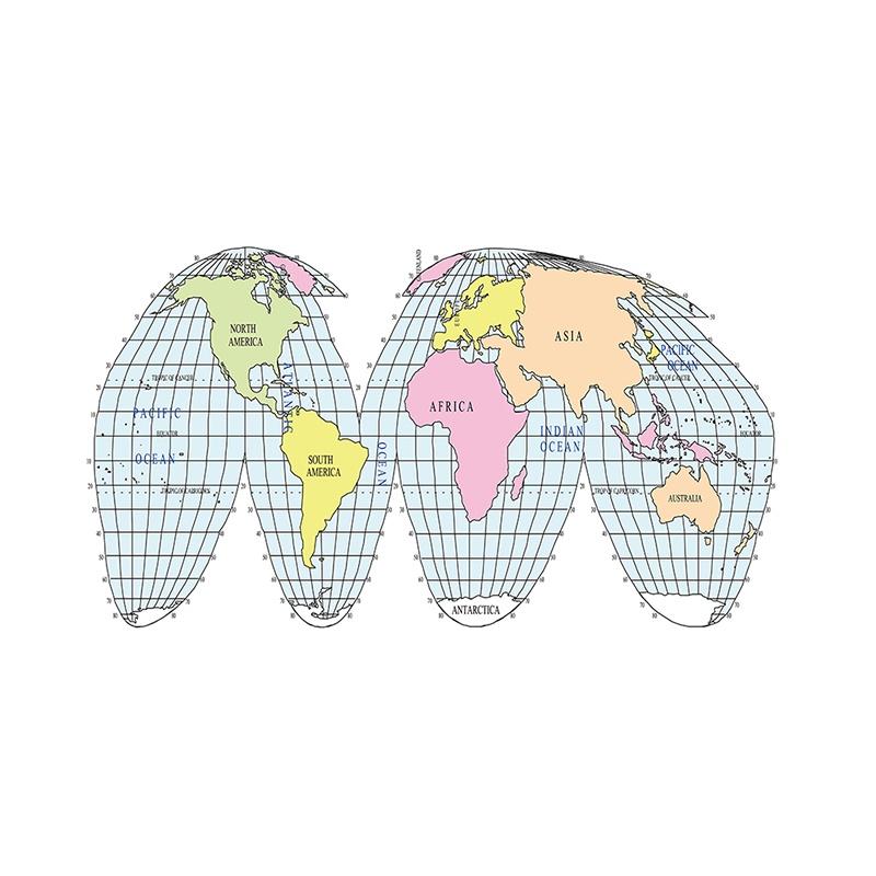 

Карта мира на английском языке, холст, настенное искусство для украшения домашнего офиса, школьное обучение, поставки canvas-59*42cm