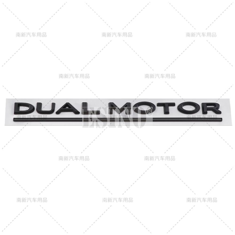 Car Styling 3D Dual Motor ABS Adhesive Emblem Rear Trunk Badge Sticker Body Decal for Tesla Model 3 Model S Models Y Model X