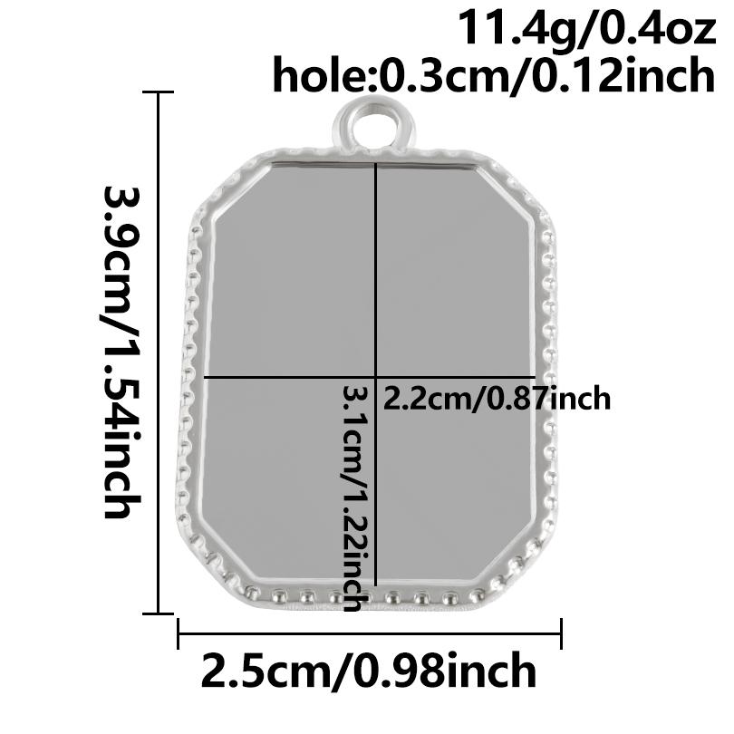 6pcs Stainless Steel Blank Tray Pendant For Decoration Geometry Cabochon Settings Base Charms DIY Handmade Materials Accessories