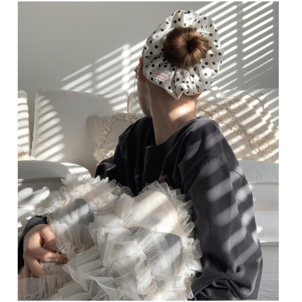 Polka Dot Oversized Hair Scrunchie 2PCS Set