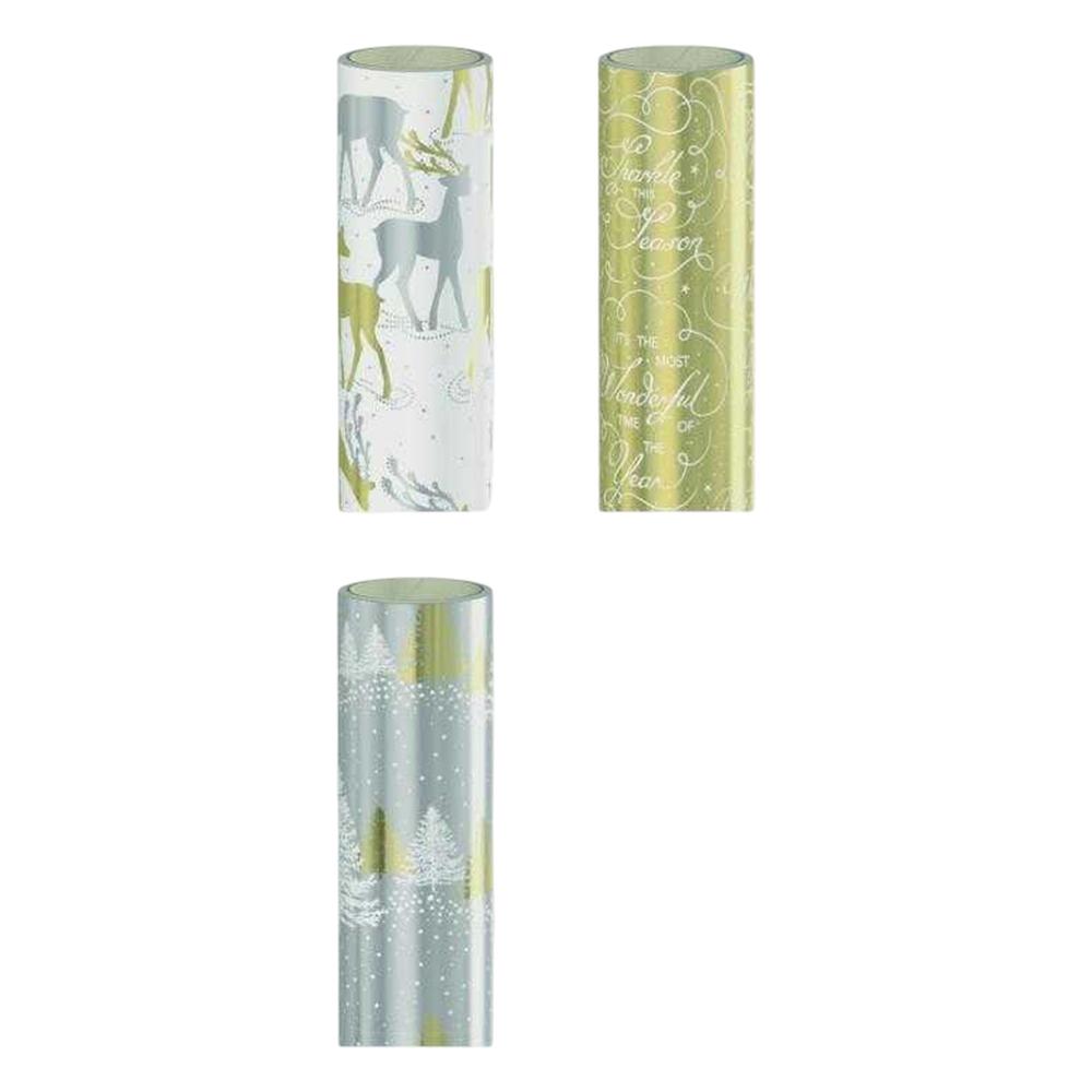 Giftmaker Metallic Assorted Designs Christmas Gift Wrap (Pack of 3)