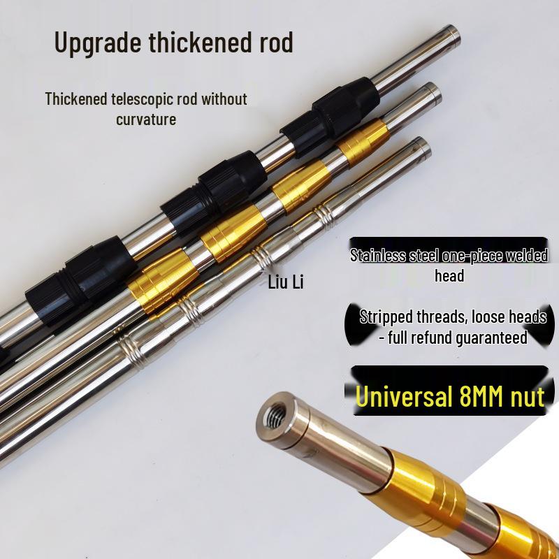 Super Hard Stainless Steel Telescopic Fishing Net & Spear Pole - Double Lock, Multi-functional, Short Handle