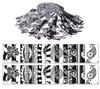 Soimoi 40Pcs Block & Paisley Print Cotton Precut Fabrics For Quilting Craft Strips 2.5 Inches Jelly Roll - White &