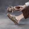 Die erste Schicht Rindsleder Retro Schnürschuhe Damen Herbst Neu Runde Spitze Weiche Sohle Weiches Leder Einzelne Schuhe