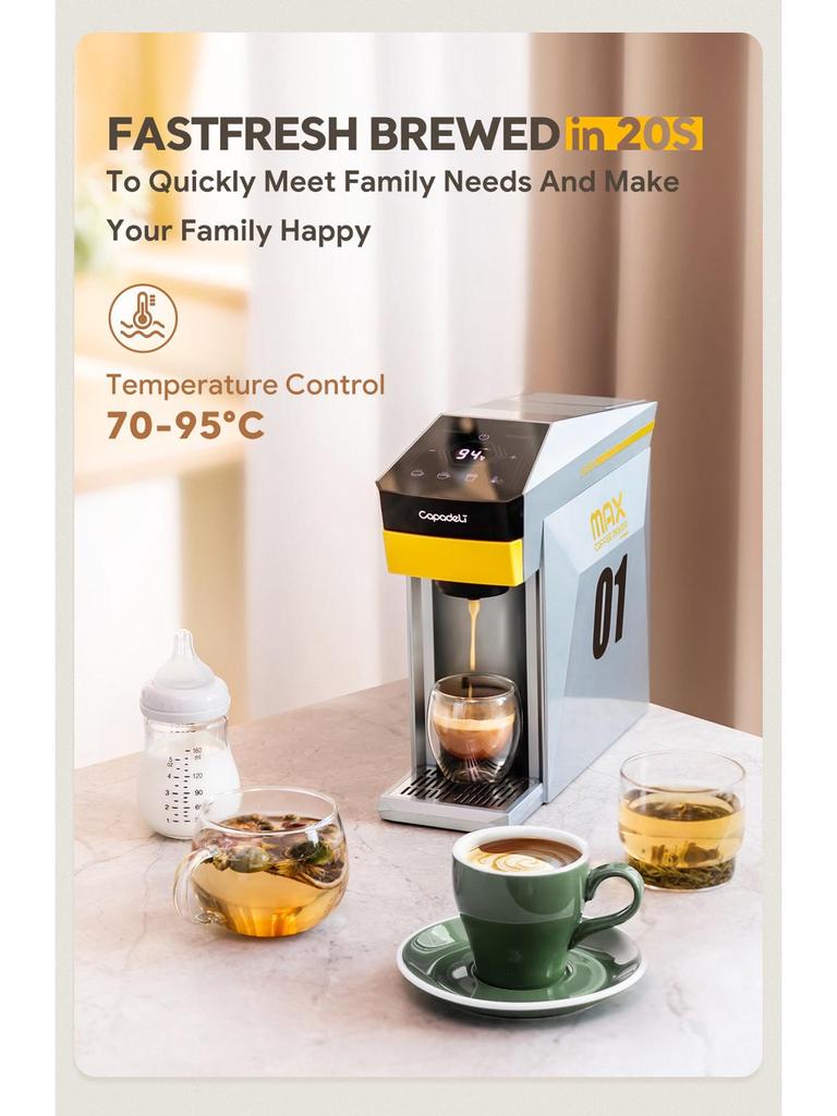 Aparat de cafea Smart Touch: Pornire cu o singură tastă, Multi-arome, Capsule americane și italiene