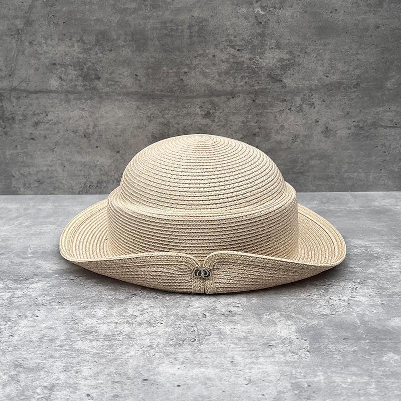 Summer Temperament Hepburn Wind Bucket Hat Fine Straw French Style Foreign Style Top Hat Basin Hat Female Elegant Straw Hat