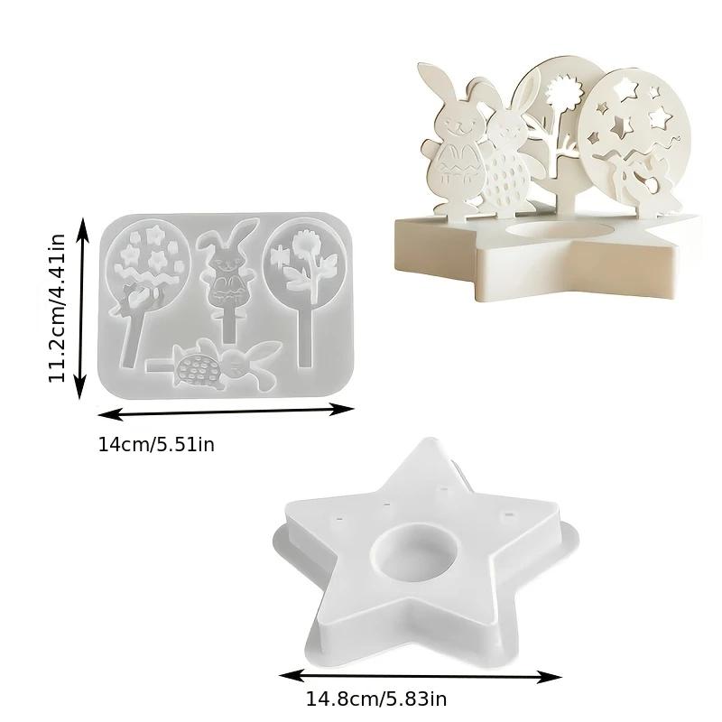 Top Quality Easter Bunny Egg Silicone Mold | Resin Gypsum Candle Handicraft Gift for Festival Decoration Home Desktop Atmosphere