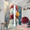 2pcs,2D Plane Printing Popular Curtains Cute Snowman Winter Flowers (2) Durable 100% Polyester Fabric (without Rod) Decorations