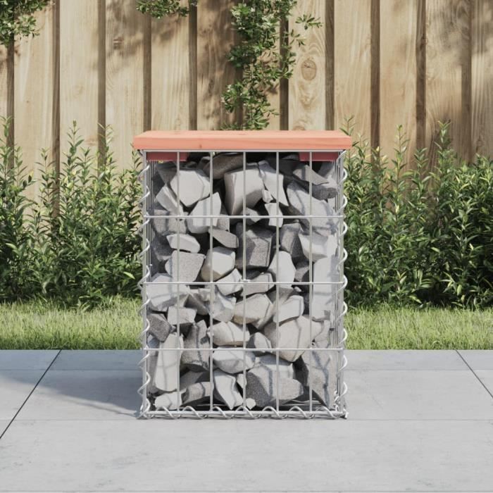 VidaXL Design Gabion Garden Bench 33x31x42 Cm Solid Douglas Wood 834327