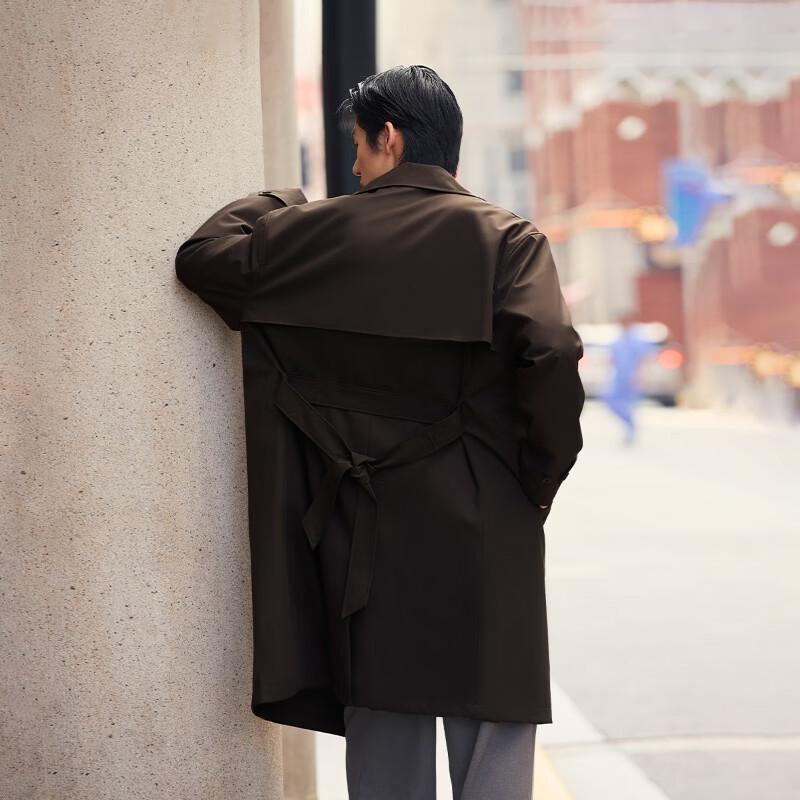JACK&JONES Men's Double-Breasted Long Autumn Jacket