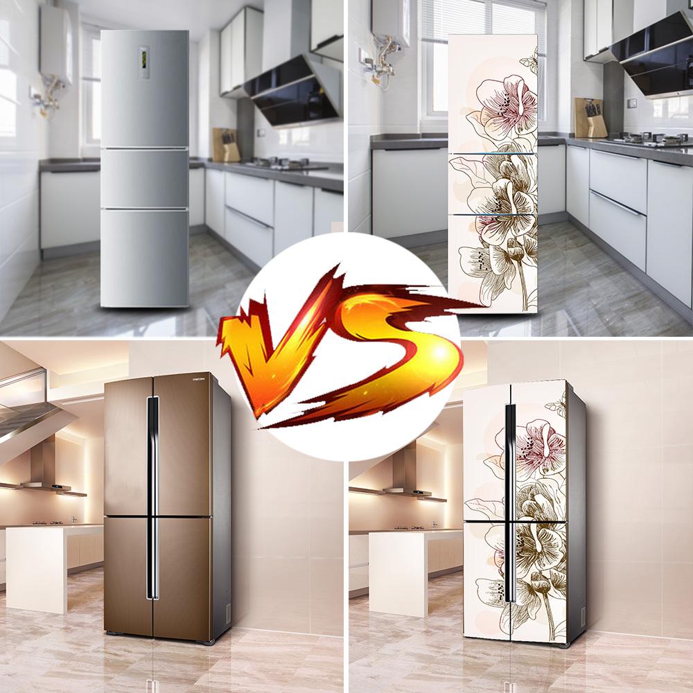 Refrigerator Wallpaper Vinyl Sticker Rose Sea Landscape Cat Fridge Door Decal Self-adhesive Kitchen Decor Wardrobe Furniture Renovation Poster